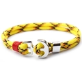 Braided nautical anchor bracelet with yellow and black paracord and silver metal clasp - Yellow & Black
