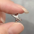 Silver criss-cross stackable ring with a row of clear cubic zirconia stones - Criss-Cross Zirconia Eternity Ring