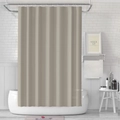 Detail eines wasserdichten beigen PEVA-Duschvorhangs mit Metallhaken im modernen Badezimmer - 90*180 / Dunkelkhaki