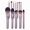Set di 12 pennelli trucco professionali viola con setole sfumate e manici metallici - Viola (12 pennelli nudi - Sacchetto OPP)