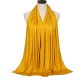 Bright yellow mercerized cotton scarf with elegant drape for sun protection - Ginger Yellow
