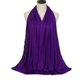 Deep purple high-elastic mercerized cotton headscarf shawl displayed on mannequin - Dark Purple