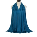 Peacock blue mercerized cotton scarf with high drape and elegant finish for women - Dark Cyan
