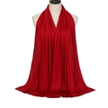 Elastic mercerized cotton hijab in deep red, soft breathable modal fabric wrap - Wine Red