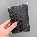 Bulk pack of high-elastic black hair ties in a clear bag for versatile hairstyling - 2# Black 50Pcs