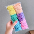 Colorful high-elastic candy-colored hair ties set in assorted pastel tones on hand - 10# Spring Colors