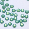 Flatback round green opal glass rhinestones with multi-faceted cut for DIY nail art - SS3 1.3mm Approx 140pcs / Emerald Green Opal