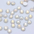 Flatback iridescent opal glass rhinestones for nail art and DIY jewelry making - SS3 1.3mm Approx 140pcs / Snow Opal White