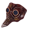 Maschera da dottore della peste steampunk in stile pelle marrone con ingranaggi e occhiali - Taglia unica / Rosso