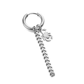 Punk style silver stainless steel hoop earring with long chain and scorpion pendant - Silver Scorpion Hoop Earring (Single Piece)