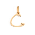 Polished rose gold letter C pendant with heart cutout in high-quality titanium steel - Letter C / Rose Gold