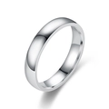 Detailed view of 4mm silver stainless steel ring with mirror polished finish and flat surface - US 5 / Silver
