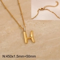 Golden titanium steel necklace with letter H pendant and sparkling cubic zirconia stones - Gold Letter H (KN286977-Z)