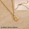 Golden titanium steel letter J necklace with crystals and lobster clasp detail - Gold Letter T (KN286989-Z)