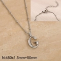 Silver stainless steel necklace with letter G pendant and lobster clasp detail - Silver Letter G (KN287002-Z)