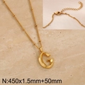Collar minimalista con colgante letra G mayúscula dorada y cadena de acero de 1,5 mm - Letra G Dorada (KN287028-Z)