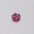 Macro detail of a 6mm red resin round druzy stone with iridescent glitter accents - 6mm / Red Iridescent (3)