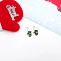 Dark green Christmas glove alloy charms with gold snowflake pattern for DIY jewelry - No.8 Green Glove