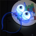 Blue LED glowing alien eye headband for Halloween and parties with bright white lights - Blue