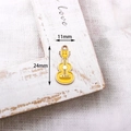 Yellow enamel guitar pendant charm, vintage 80s style metal accessory, 11x24mm size - Ukulele