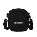 Minimalist black canvas crossbody bag for women with adjustable strap and front pocket - Black Without Charm