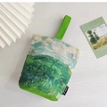 Borsa a secchiello in tela stile Van Gogh con stampa impressionista verde artistica - Pianura di Auvers