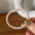 Elastico per capelli beige con trama a costine e connettore cilindrico opaco per donna - Bianco Sporco
