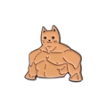 Épingle créative en émail de chat musclé aux couleurs macaron en alliage de zinc - Style Chat Orange Musclé Créatif (QHXZ762)
