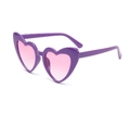 Y2K heart-shaped sunglasses with purple glitter frames and pink gradient lenses - Purple Frame Gradient Purple Lens