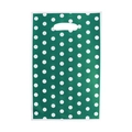 Green plastic party gift bag with white polka dots and die-cut handle for candy packing - 10pcs/Pack / Cyan Green