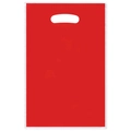 Vibrant red pearlescent plastic gift bag with a die-cut handle for festive party favors - Red
