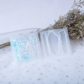 Molde de silicona para horquillas de resina con lentejuelas irisadas en formas geométricas - Molde de Pinza de Pelo de Espejo 516A