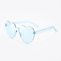 Lunettes de soleil coeur bleu clair sans monture au design monobloc tendance - Bleu Lac Transparent