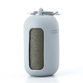 Gray microfiber cooling sports towel in a grey-blue silicone case with carabiner - Gray