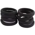 Black elastic hair ties thick seamless hair bands for women girls ponytail holders daily wear. - Black