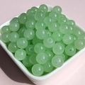 8mm light green glass round beads for DIY jewelry making in a white square tray - 19# Solid Green Jade Beads