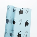 Light blue waterproof graduation wrapping paper with graduation cap and scroll patterns - Graduation Season - Lake Blue