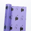 Waterproof purple flower wrapping paper with black graduation cap and scroll patterns - Graduation Season - Light Purple