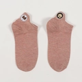 Pink breathable short socks with embroidered cat and dog patterns on white background - One Size / Pink
