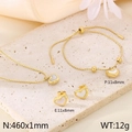 Conjunto joyas corazón dorado con nácar blanco incluyendo collar, pulsera y pendientes - Dorado (KS139931-KLX)