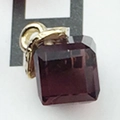 Square step-cut deep purple gemstone pendant with a gold-plated base for DIY jewelry - Medium Purple