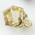 Colgante cuadrado de cristal champán con gema facetada y base dorada para joyería DIY - Champaña
