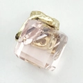 Pink cubic crystal pendant with golden clasp for DIY jewelry and accessories - Water Pink