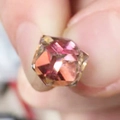 Pink and orange faceted crystal pendant for DIY jewelry making and handmade accessories - Purple