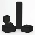 Classic black velvet jewelry box set for rings, necklaces and bracelets storage - Black