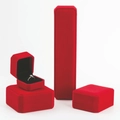 Elegante rode fluwelen sieradendoosjes set voor ringen, kettingen en armbanden - Ringendoos 5.4*5.1*3.9cm / Rood