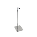 L-shaped silver metal handbag display stand with a stable square base on white background - L-Shape / Silver