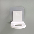 Wall-mounted white plastic shampoo bottle holder with transparent adhesive square - Acrylic Glue Transparent Sticker Style