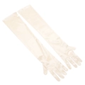 Elegante elfenbeinfarbene lange Brauthandschuhe aus Satin über den Ellbogen - Einheitsgröße / Aprikose