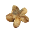 Claw clip in amber marble flower design made of glossy acetate resin material - Marble Plumeria [Coffee]